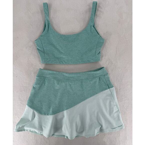Outdoor Voices 2 Piece Active Sports Bra Skirt Skort Activewear Set Work out M - Picture 1 of 7